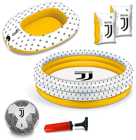 mondo Toys 19741 Strand-Set mit 5 Artikeln – enthält Boot, Pool, Armbändern, Ball und Pumpe pur aufblasen