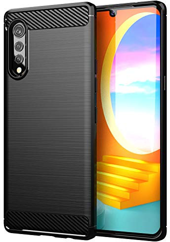 FanTing Hülle für LG Velvet, Soft TPU Ultradünn Weich Silikon Schutzhülle, Hüllen für LG Velvet -Schwarz