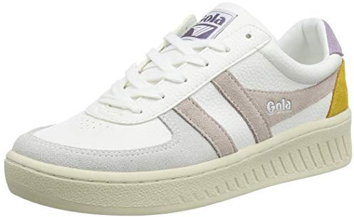 Gola Damen Grandslam Trident Sneaker, White/Blossom/Lily, 37 EU