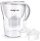 Hskyhan Pichet de filtre à eau alcalin – 3,5 litres pour améliorer le PH, 2 filtres inclus, sans BPA, système de filtration à 7 étapes pour purificateur, blanc