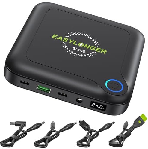 EASYLONGER EL240 CPAP Battery, 24000mAh 12V 24V CPAP Battery Pack, CPAP Power Bank, Laptop Power Bank, CPAP Power Supply for ResMed AirMini/AirSense 10/ AirSense 11/ AirCurve 10/ Philips DreamStation