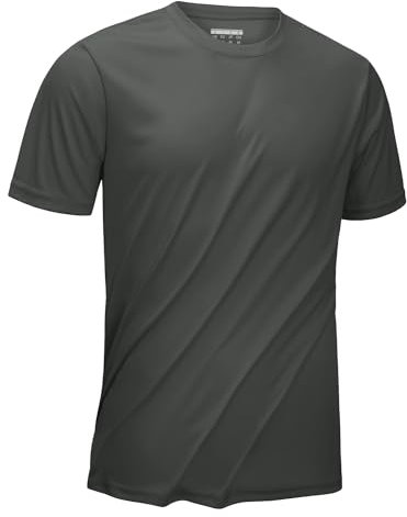 KEFITEVD Men's T-Shirt Short Sleeve UPF 50+ Lightweight Rash Guard Quick Dry T-Shirt for Outdoor Swimming,Dark Grey,XL