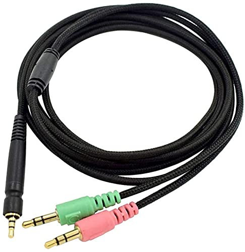 Muigiwi GSP600 Ersatzkabel für PC-Audio-Aux-Kabel, schwarz, kompatibel mit Sennheiser Game One, Zero PC373D, GSP350, GSP500, GSP600, GSP670 Gaming-Kopfhörer-Headset