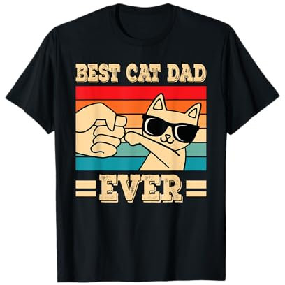 Best Cat Dad Ever Bester Katzenpapa Katze Papa Dad Retro T-Shirt