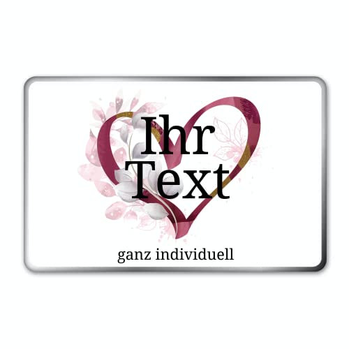 STEMPEL-FABRIK – personalisierbare eckige Dose mit Name oder Wunschtext – Aquarell Motiv mit rotem Herz – bedruckte Geschenkdose – ideale Keksdose, Metalldose, Plätzchendose