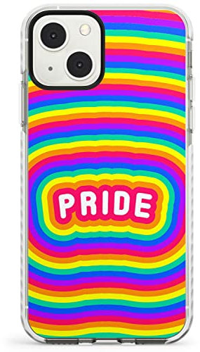 Pride Impact Handyhülle für iPhone 13 | Schutzhülle Dual Layer Bumper TPU Silikon Cover Muster gedruckt | Regenbogen Repeat Muster Lgbt Gay