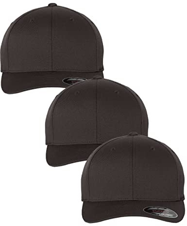 Flexfit Herren Athletic Baseball Fitted Cap, Dunkelgrau (3er-Pack), S/M