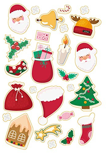 GADXE Sticker Tumblr Handyhülle Niedliche Aufkleber Geschenkverpackungsaufkleber Weihnachtsaufkleber Sankt-Geschenk-kleine Glockenaufkleber Super Sticker (F, A)