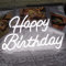Neon Happy Birthday Sign Wall Decoration Lights Wedding Bar Cafe Decorazione per feste di Natale Regalo per bambini con interruttore dimmerabile riutilizzabile Buon compleanno LED Neon (bianco)