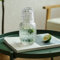 NLDGR Carafe à Eau de Chevet en Verre Transparent Avec Gobelet - Pour Chambre à Coucher, Table de Nuit - Ensemble de Carafe et Verre