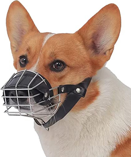 VVPONMEIQS Metall Maulkorb für Hunde, Schwarz, Edelstahl, XL (25-40 kg)