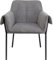 Kare Design Armlehnstuhl Bess, Grau, Armlehnstuhl, Esszimmerstuhl, Stahl Beine, 85x70x63 cm (H/B/T)