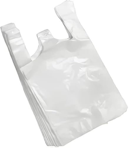 500 BIO Sac de course a bretelle TRANSPARENT (28X14X48) 30 micros sac plastique réutilisable, Sacs de transport Blancs