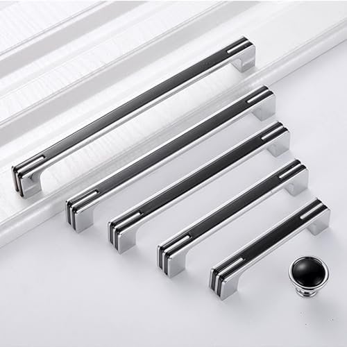 Guolich 2-Stück Schrankgriff, Küchentürgriff, Möbelgriff, Türgriff für Home Kitchen Office Möbel, Nachttische, Kommoden, Schränke, Schranktürgriffe (Schwarz, Lochabstand 160MM)