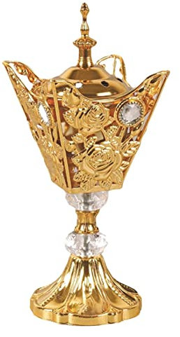 Pacienjo Brûleur d'encens d'église - Brûleur d'encens Arabe élé électrique,Porte-Style Arabe et Moyen-Oriental pour la Maison, Ornement d'aromathérapie décor d'hôtel