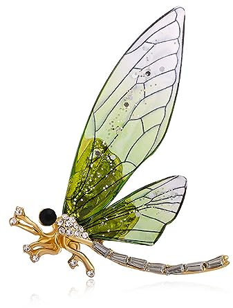 Qiwenr Broche Papillon, Broche élégante Vêtements, Broche Papillon Femme, Broche Papillon Femme Vetement, Broche Libellule Femme, Broche Abeille Papillon, Grands Accessoires pour Femmes (Vert)