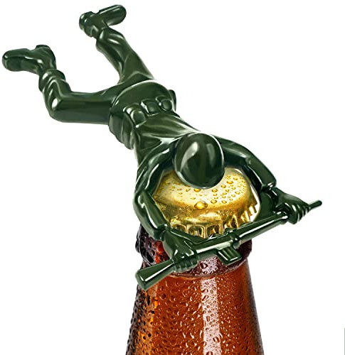 Carnaval Green Army Man Bottle Opener - Funny Bartender Compatible, Metal Mini Soldier Design