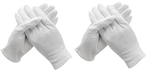 DOITOOL 12paare Weiße Baumwollhandschuhe Leichte Schutz Und Arbeitshandschuhe Für Industrie Gartenarbeit Reinigung Und Schönheitspflege Baumwolle