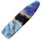 NETILGEN Ironing Board Covers Elastic Replacement Covers Scorch Resistant with Hook and Loop Fasteners S for Dimensions 110-115 x 30-36 cm, Blue Gold Black Marble