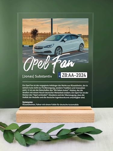 Opel Fan Geschenk personalisiert - Acryl Geschenk - Definition: Opel Fan - Opel Fanartikel, Fanartikel für Autofreunde