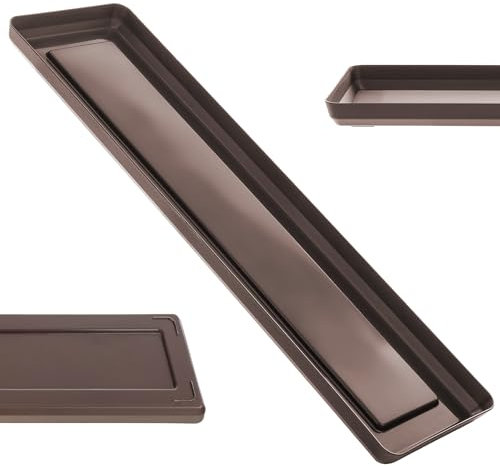 KADAX Soucoupe pour pot de fleurs, soucoupe en plastique, dessous pour plantes rectangulaires, soucoupe pour pots de fleurs, moka, 50 cm, K9991