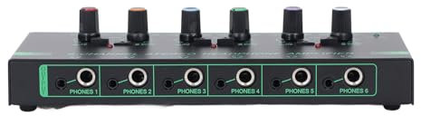 Amplificador DE Auriculares ESTÉREO DE 6 Canales Amplificador DE Auriculares ESTÉREO Conmutación Estéreo Mono DE 6 Canales Mini Divisor DE Señal para Micrófono