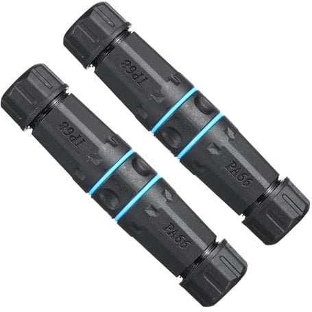sourcing map Waterproof RJ45 Coupler, Dual Head Shielded Female to Female IP68 Ethernet Outdoor LAN Cable Connector for Cat6/Cat5e/Cat5, Pack of 2