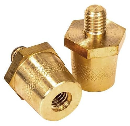 Xplorer 1 Pair of M8 to SAE Round Post Adapters, Battery Pole Adapter, M8 Battery Terminal Connector Brass Tone Post Adapter, Battery Terminals Battery Pole for Car Trucks Yachts