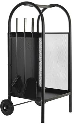 Porte Bûches à Roulettes avec Accessoires Sannover