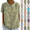 Sale Angebote Sommer Shirts Leinenbluse Damen Art Floral Rundhals Lose Pullover Top Freizeithemd T-Shirt Tshirt Damen Rundhals 2024 Button-Down Kurzarm, Sommer Herbst Duften Damenbluse Schwarz Sale