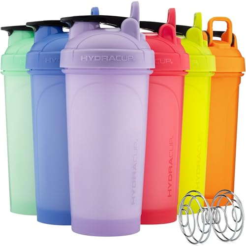 Hydra Cup OG Shaker-Flaschen für Protein-Shakes, Shaker-Becher mit Kugelmixer, Schneebesen, für unterwegs, BPA-frei, 794 ml, 6 Stück