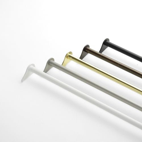TENDAGGIMANIA Baguettes pour rideaux en verre – 1 paire de tringles à rideaux sans perçage extensibles en fer, couleur noire, taille 30/40 cm, tringles pour rideaux à fenêtre solide étanchéité et
