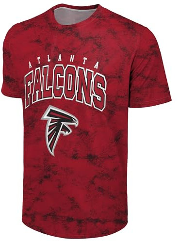 FOCO NFL Herren-T-Shirt, offizielles Lizenzprodukt, großes Logo, Wordmark, Camouflage, Game-Day, Team-Farbe, Rundhalsausschnitt, Atlanta Falcons - Rot, S