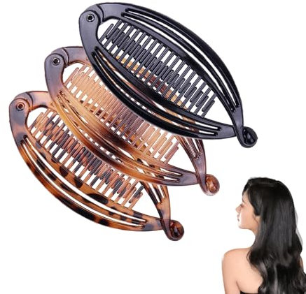 Lot de 3 pinces à cheveux épaisses pour femme - Grande pince à cheveux pour fille - Barrette à cheveux pour cheveux épais - Barrette à cheveux pour cheveux épais - Barrette à cheveux - Pince à cheveux