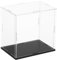 sourcing map Acrylic Clear Display Case for Collectibles Self-Assemble Display Boxes, Black Base Dustproof Countertop Storage Box for Collectibles Action Figures, 5.9 x 3.9 x 5.9 Inch