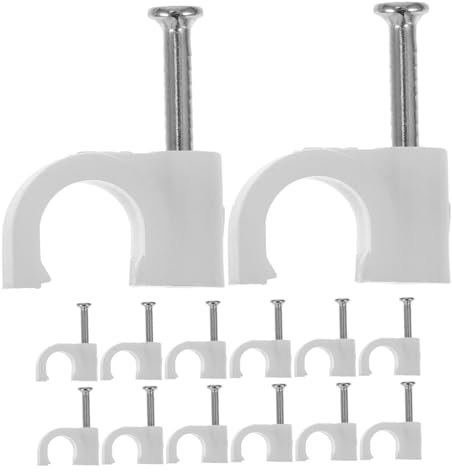 Gadpiparty Grapas para Cables Clips para Cables para Exteriores 100 Unidades Clips para Cables Abrazaderas para Cables Clips para Cables de Pared Organizadores de Cables