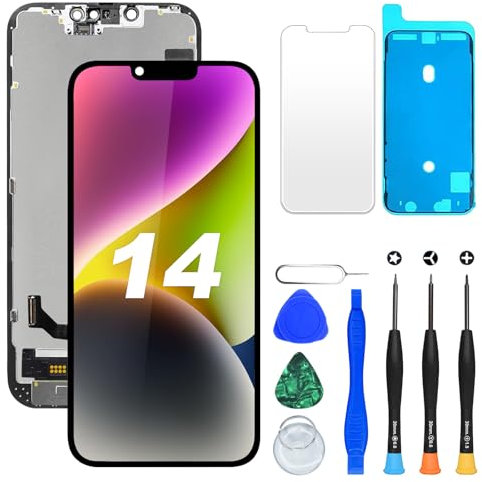 DIGI4U Display Ersatz für iPhone 14, 6,1 LCD Touchscreen mit 3D Touch True Tone Face ID – Bildschirm Reparaturset kompatibel mit iPhone 14 (A2649, A2881, A2882, A2883, A2884)
