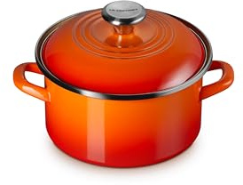 Le Creuset Emaille auf Stahl traditionellen kleinen Topf, 3,8 qt, Flamme