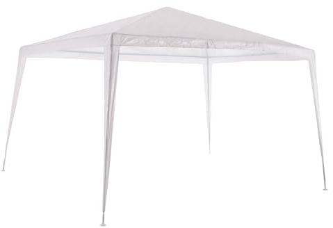 LOLAhome Carpa Cenador Gazebo Exterior Desmontable 3x4 m Blanco | Con Tubos de Acero de Alta resistencia, Protección UV, Rafia PE resistente Lluvia. para Playa, Camping, Jardin, Patio