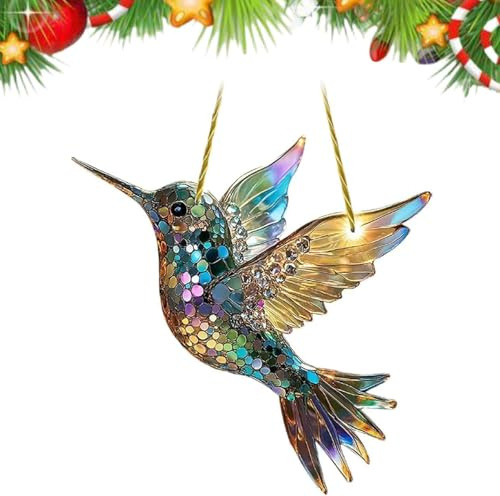 Kolibri-Lichtfänger - Fenster Deko Sonnenfänger Prisma für Draußen und Drinnen, Regenbogen Macher, Vögel Anhänger für Garten, Haus, Fenster Dekoration (B)