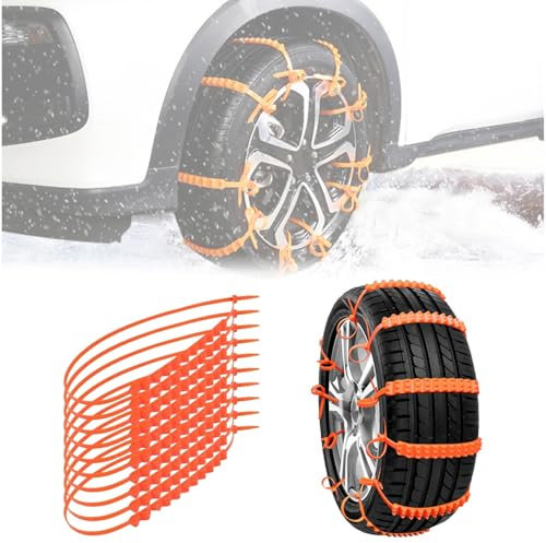 10 Stück Schneeketten Auto für Citroen C4 C3 C5 C1 C2 Berlingo Celysee Cactus Picasso Aircross, Winterreifen Kette Auto Winter, Reifenkette, Reusable Anti Snow Chains