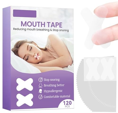 Mundpflaster Schlafen,120 Stück Sleep Strips Mundband, Mouth Tape for Sleeping, Anti Schnarch Schlafpflaster,Hilft Gegen Schnarchen und Entwickelt Nasenatmungsgewohnheiten