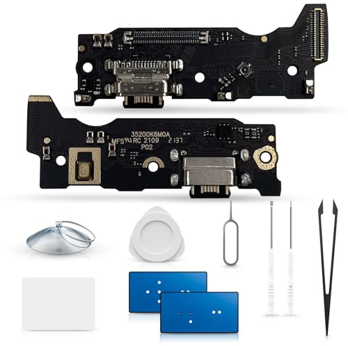 ExtKry Puerto de Carga para Xiaomi Redmi Note 10 Pro Kit Reparación | Conector de carga flex de carga placa de carga charger port con micrófono y kit reparación.