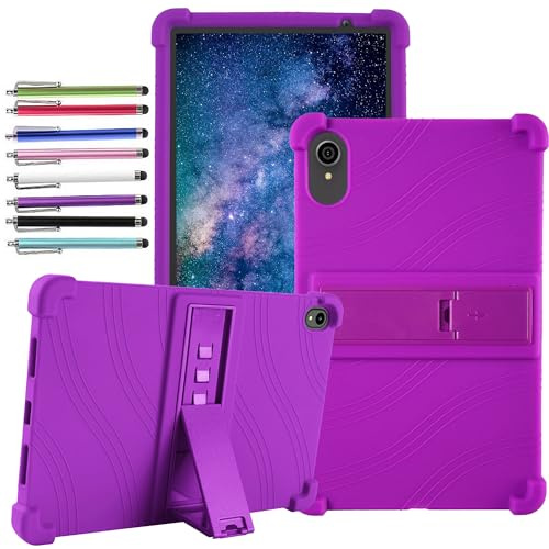elitegadget Case for VOLENTEX VASOUN Tab 10 Lite Tablet Model M10 / APOLOSIGN Maxsignage ApoloMedia TWTNVOF EP103A 10.1 Inch Tablet - Lightweight Silicone Stand Cover with 1 Random Stylus (Purple)