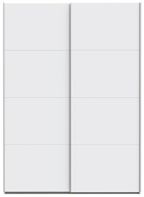 AVANTI TRENDSTORE - Schwebetürenschrank Freddy 2 - Schwebetürenschrank Holzschrank weiß laminiert Maße LAP ca. 150x210,5x61cm