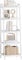 SMIBUY Bamboo Ladder Bookcase, Bathroom Storage Rack Organizer, 4 Tier and 5 Tier Freestanding Plant Display Stand Space Saver Shelves for Bedroom, Balcony (White, 5 Tiers (127cm H))