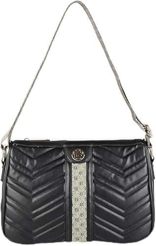 Laura Biagiotti Borsa Donna Sacca Tracolla in Ecopelle riporti in Tessuto Tracolla in Tessuto Personalizzata Regolabile Dimensioni: 35 X 30 X 12 cm. ART. LB23W-106-4 LINEA LEVRAI (NERO)