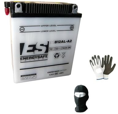 Compatible avec Peugeot Satelis 400 ANNÉE 2006 al 2008 Batterie YB12AL-A2 ENERGYSAFE ESB12AL-A2 pour Moto ET Scooter, 12 AH, 12 Volts, 134 X 80 X 160 MM