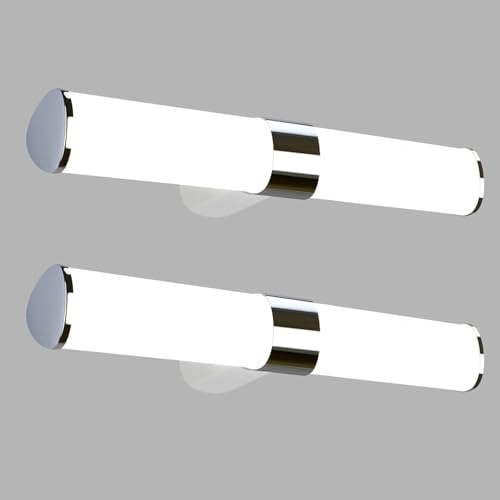 Homefire LED Spiegelleuchte Bad Spiegellampe 2ER 8W Badlampe Wand 40CM | Wandlampe Badezimmer Wasserdicht IP44 Wandleuchte Neutralweiß 4000K Chrom Badleuchte Wandmontage Modern für Keller Badschrank