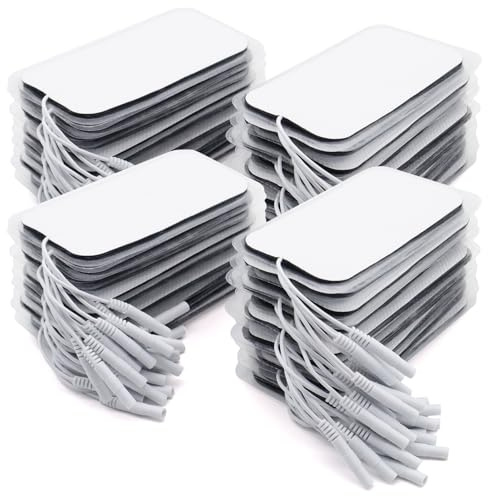 hommova 100 PCS Electrode Tens Machine Pads Set, 2x4 Inch Large Tens Pads Replacement for Self-Adhesive 2mm Pin Electrotherapy